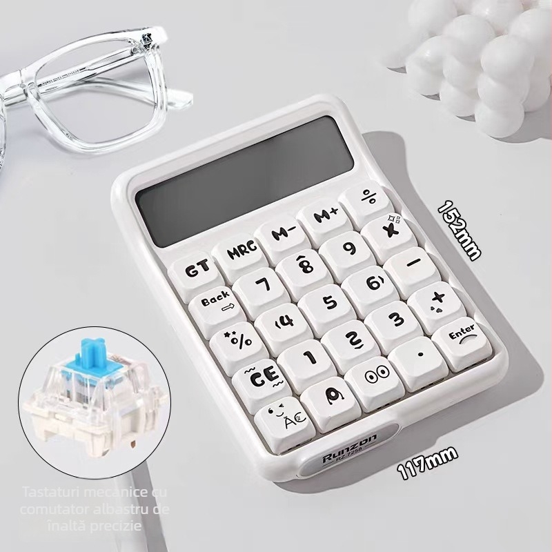 Calculator aritmetic pentru finanțe și birou, model 7258, carcasă ABS, afișaj de 12 cifre, taste mecanice detașibile