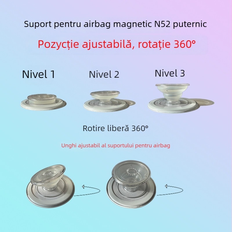 Capac pentru suport magnetic pentru telefon, Snap-on, telescopic pliant, aliaj+PC