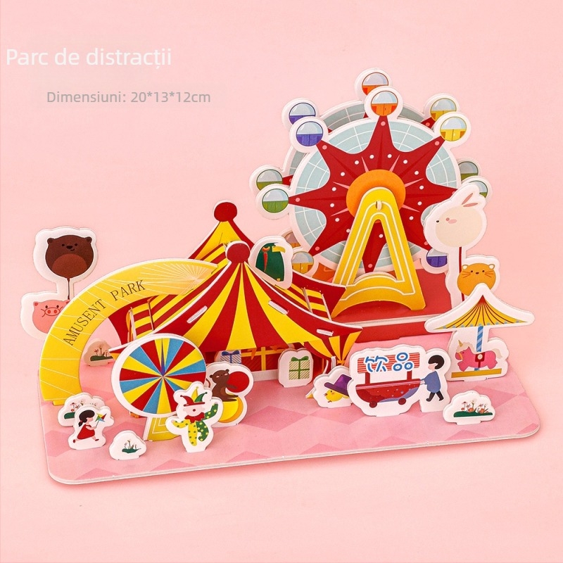 Card 3D din spumă pentru copii 4–6 ani, puzzle educațional DIY cu personalizare a logo-ului