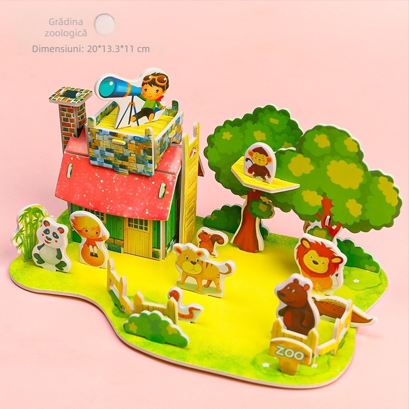 Card 3D din spumă pentru copii 4–6 ani, puzzle educațional DIY cu personalizare a logo-ului