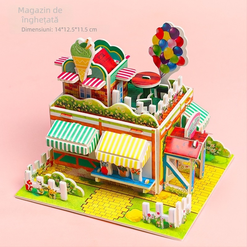 Card 3D din spumă pentru copii 4–6 ani, puzzle educațional DIY cu personalizare a logo-ului