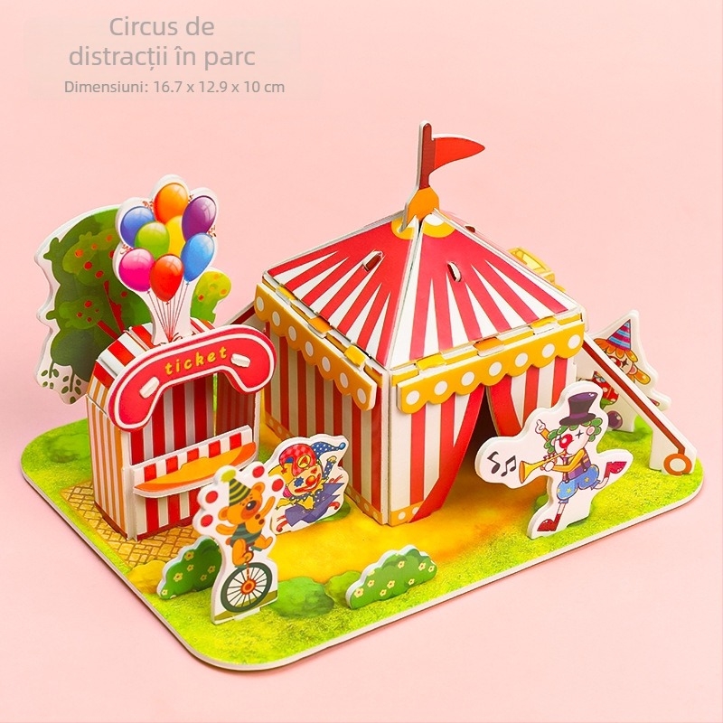 Card 3D din spumă pentru copii 4–6 ani, puzzle educațional DIY cu personalizare a logo-ului