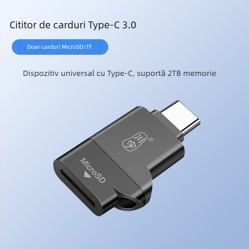 Cititor OTG pentru carduri USB 3.0 de înaltă viteză, interfețe Type-C și USB 2.0, suport TF Card