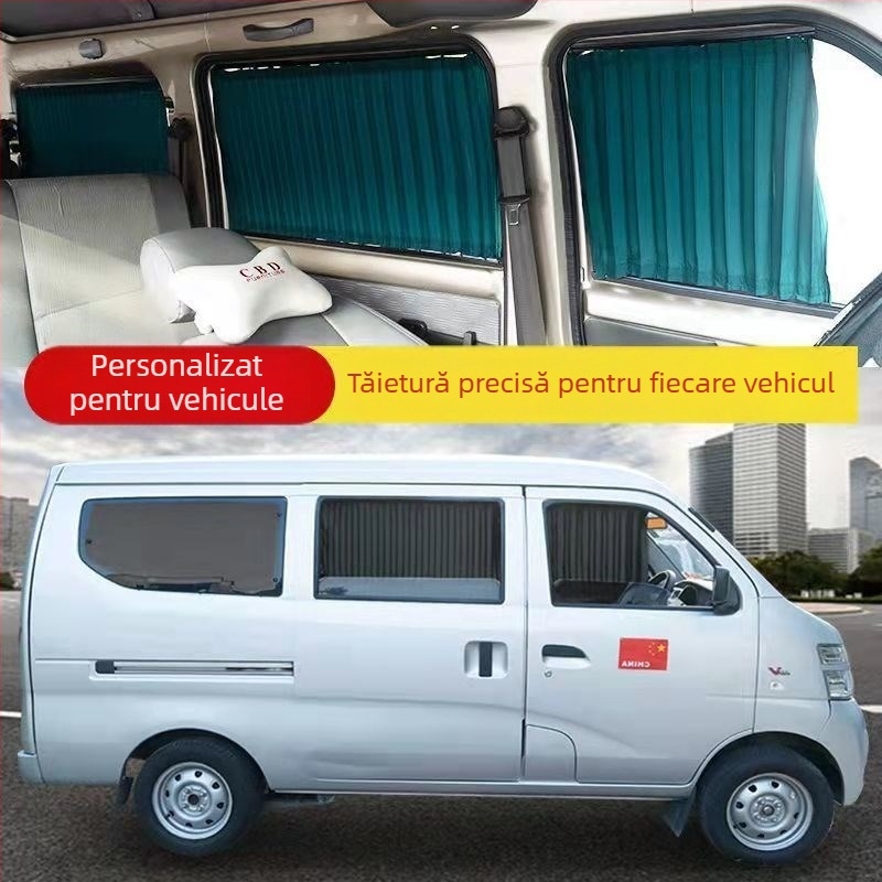 Perdea pentru geam lateral auto pentru furgoneta Wuling Rongguang S, protecție solară, izolație termică, șină cu două canale