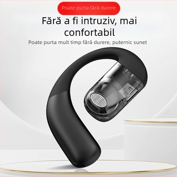 Cască Bluetooth cu conductivitate osoasă – monaural, prindere de ureche, Bluetooth 5.4, rază 10 m, autonomie peste 8 ore