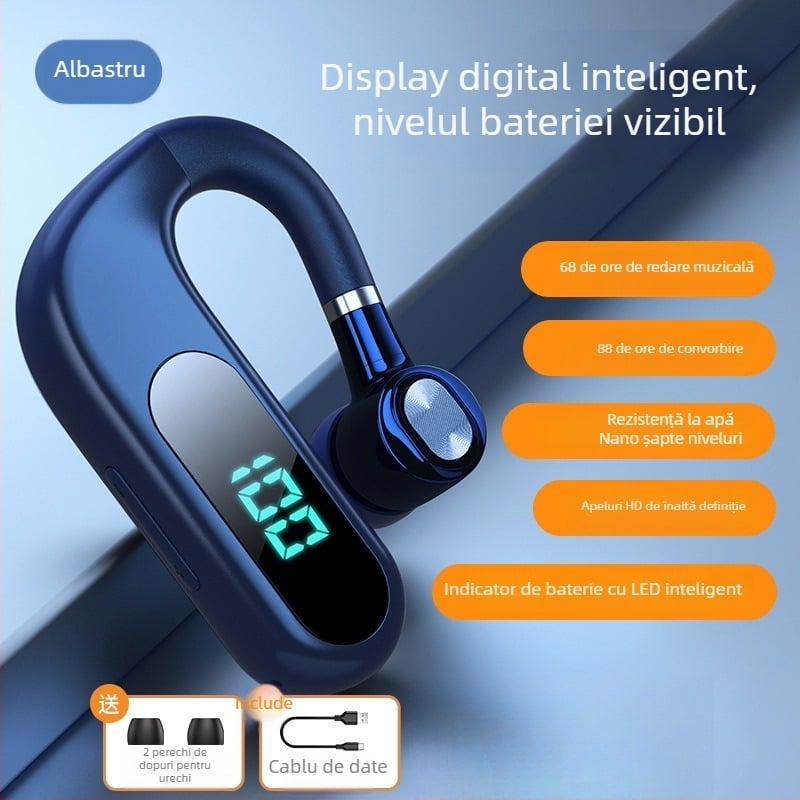Casca Bluetooth cu agățare pentru ureche, stereo, chipset Huawei, Bluetooth 2.0, baterie până la 4 ore