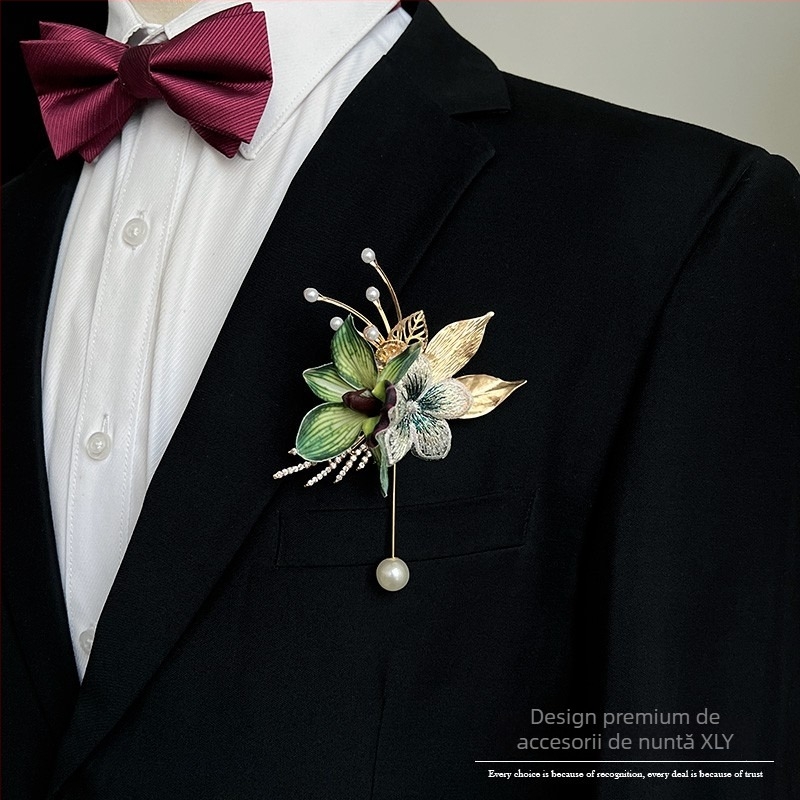 Corsaj magnetic pentru mire și domnișoarele de onoare, stil pădure, cadou personal, ideal pentru Crăciun și mutarea într-o casă nouă