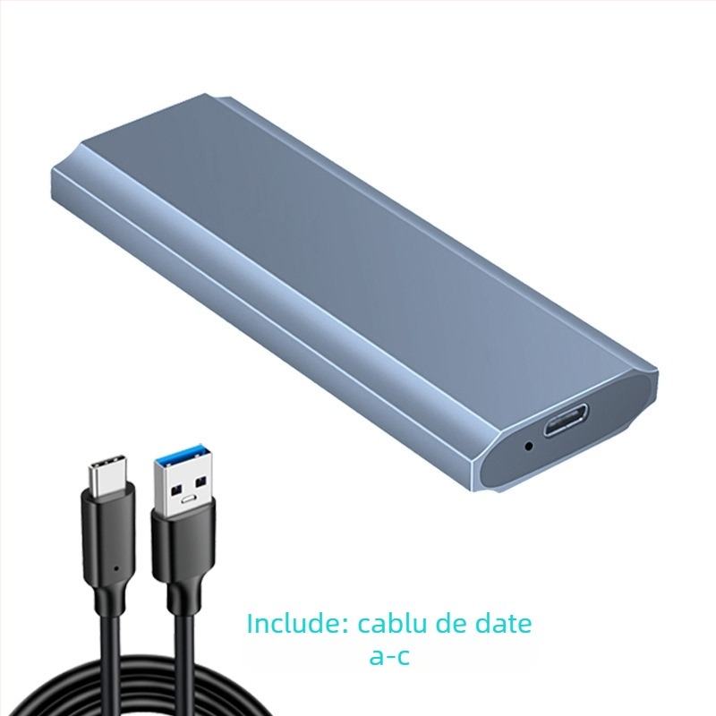 Căsuță SSD M.2 pentru NVMe/NGFF/SATA, aliaj de aluminiu, suport până la 2TB, viteze de transfer 10Gbps/5Gbps