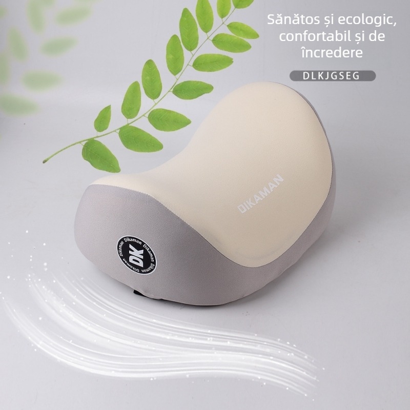 Perna de gât auto cu memory foam, exterior din pluș artificial, universal pentru toate mașinile, umplutură din fibre sintetice, stil desen animat