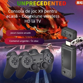 Consolă de jocuri Android pentru acasă, cu ieșire HDMI wireless către televizor, joystick în stil PSP, stocare 64/128/256 GB, suport pentru doi jucători