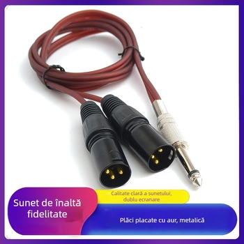 Cablu audio XLR, conectori platiți cu aur, nucleu din cupru pur, cablu OFC, pentru mixer/amplificator