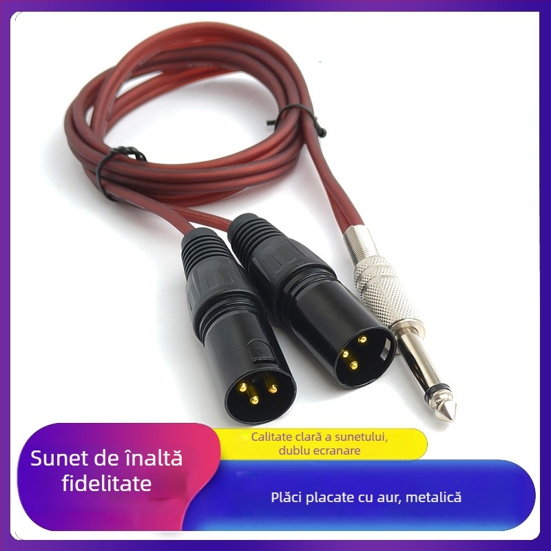 Cablu audio XLR, conectori platiți cu aur, nucleu din cupru pur, cablu OFC, pentru mixer/amplificator