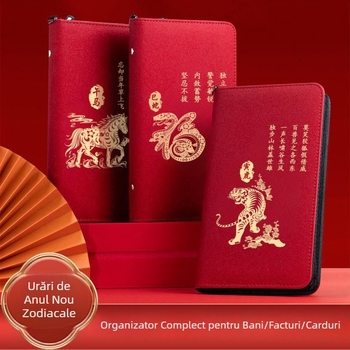 Suport din piele pentru chitanțe de depozitare cu fermoar – Seria Douăsprezece Zodii, imprimare logo disponibil