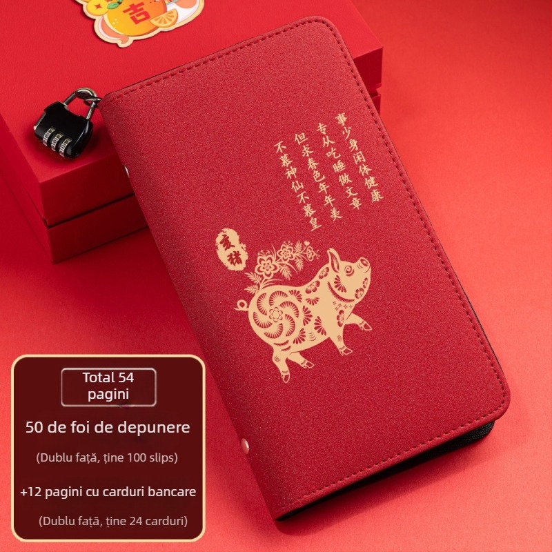 Suport din piele pentru chitanțe de depozitare cu fermoar – Seria Douăsprezece Zodii, imprimare logo disponibil