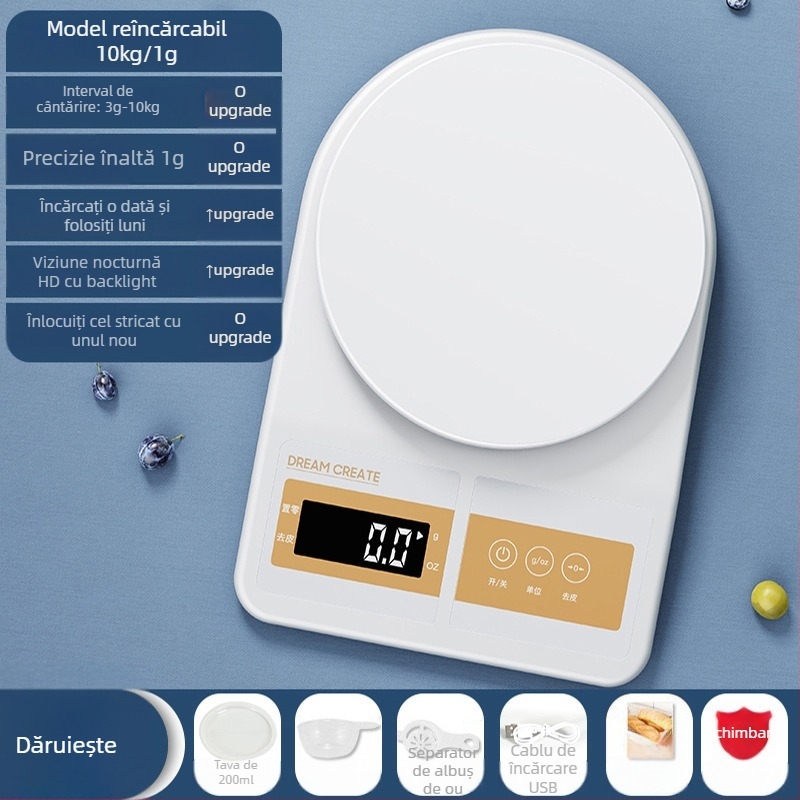 KO6M cântar electronic de bucătărie, precizie de 0,01 g pentru cântărirea alimentelor, utilizare casnică