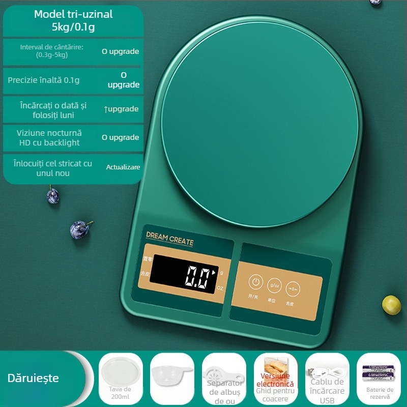 KO6M cântar electronic de bucătărie, precizie de 0,01 g pentru cântărirea alimentelor, utilizare casnică