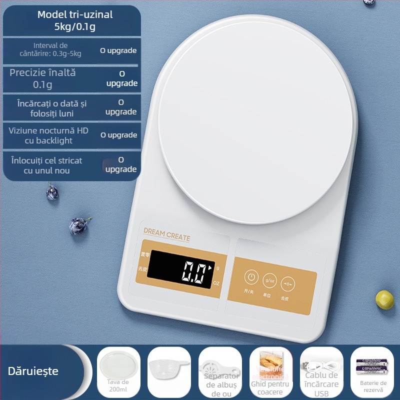 KO6M cântar electronic de bucătărie, precizie de 0,01 g pentru cântărirea alimentelor, utilizare casnică