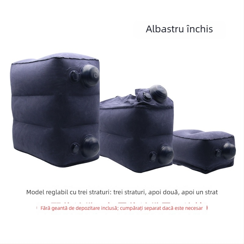 Miaosite MT501-3 pernă de picior gonflabilă pentru călătorii în aer liber, suprafață flocată, PVC ecologic, greutate 0.67 kg