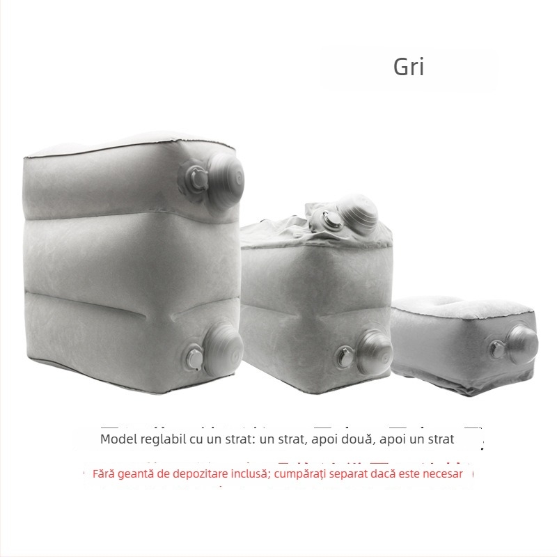 Miaosite MT501-3 pernă de picior gonflabilă pentru călătorii în aer liber, suprafață flocată, PVC ecologic, greutate 0.67 kg