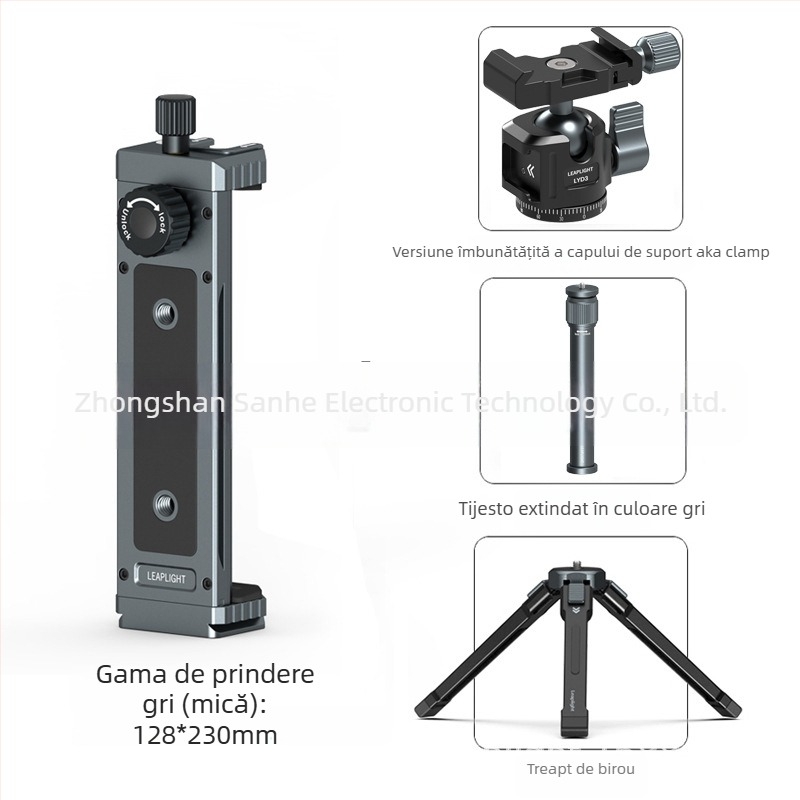 Suport de birou pentru telefoane mobile și tablete, construcție universală din aliaj