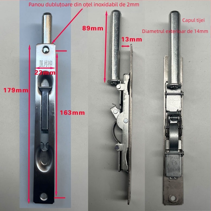 Încuietoare de ușă cu mecanism tip fluture, din fier, pentru uz casnic