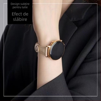 Huipeng Technology Brățară din piele naturală pentru Huawei GT3, Cataramă cu pin, Stil fashion, 2022