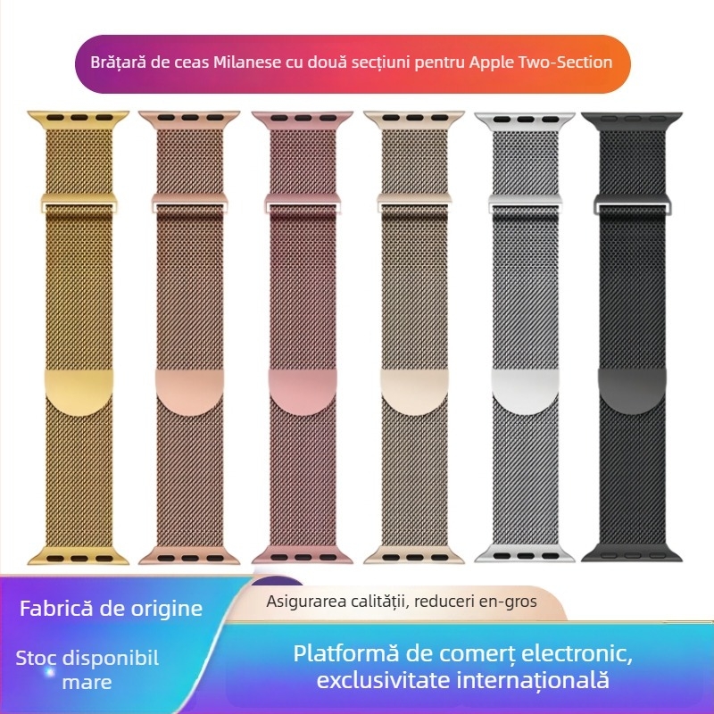 Brățară Milanese din metal pentru Apple Watch, încuietoare magnetică, interfață de 20 mm, 25 g, stil modern