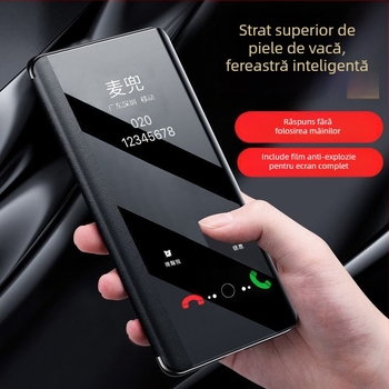 Carcasă de protecție Huawei Enjoy 70X – husă flip din piele, protecție totală, anti-cădere, carcasă moale, construcție din placaj