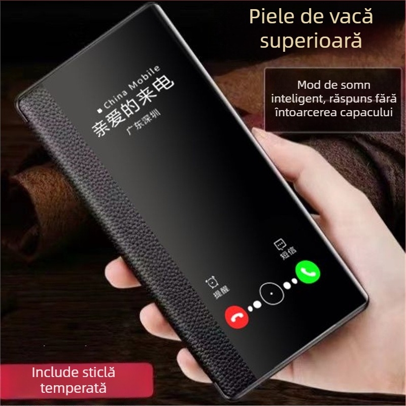 Carcasă de protecție Huawei Enjoy 70X – husă flip din piele, protecție totală, anti-cădere, carcasă moale, construcție din placaj