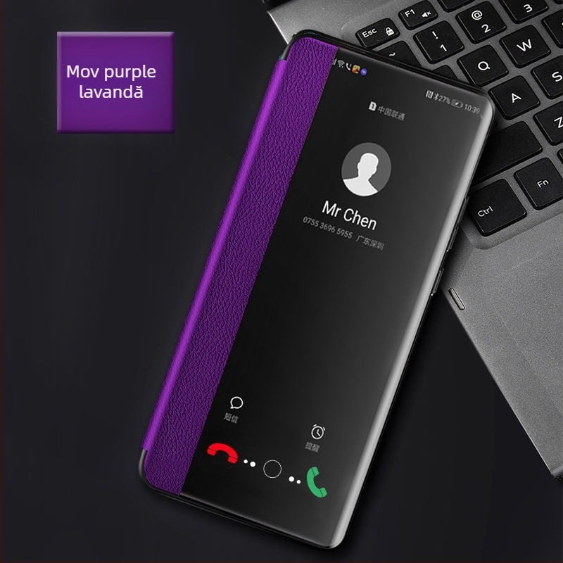 Carcasă de protecție Huawei Enjoy 70X – husă flip din piele, protecție totală, anti-cădere, carcasă moale, construcție din placaj