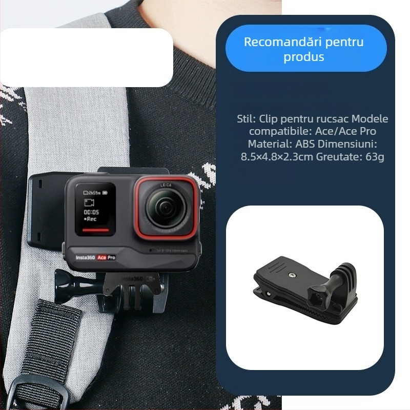 Accesorii pentru camera Insta360 Ace Pro 2 – curea pentru cap, curea pentru piept, clips pentru rucsac, suport pentru motocicletă