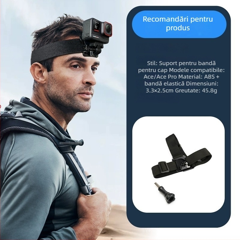 Accesorii pentru camera Insta360 Ace Pro 2 – curea pentru cap, curea pentru piept, clips pentru rucsac, suport pentru motocicletă