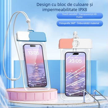 Sac impermeabil pentru telefon cu ecran tactil — ABS+TPU, capacitate 7.2, poliester, stil desen animat, logo tipărit