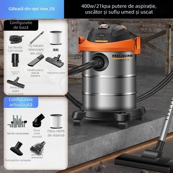 Aspirator cu HEPA, separator de praf și filtru din bumbac – 1400W, aspirație 20000Pa, 2 în 1 umed-uscat, 220V pentru uz casnic