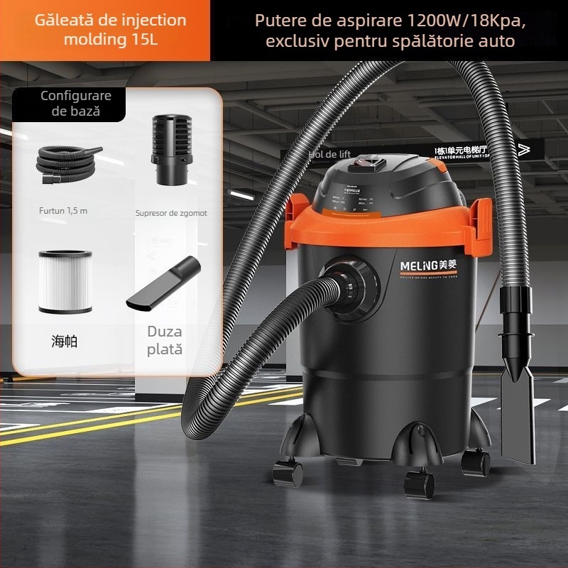 Aspirator cu HEPA, separator de praf și filtru din bumbac – 1400W, aspirație 20000Pa, 2 în 1 umed-uscat, 220V pentru uz casnic
