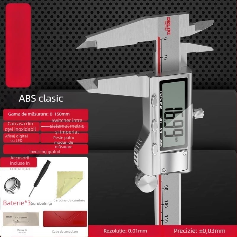 Caliper electronic Vernier cu afișaj digital – înaltă precizie, clasă industrială, pentru uz casnic