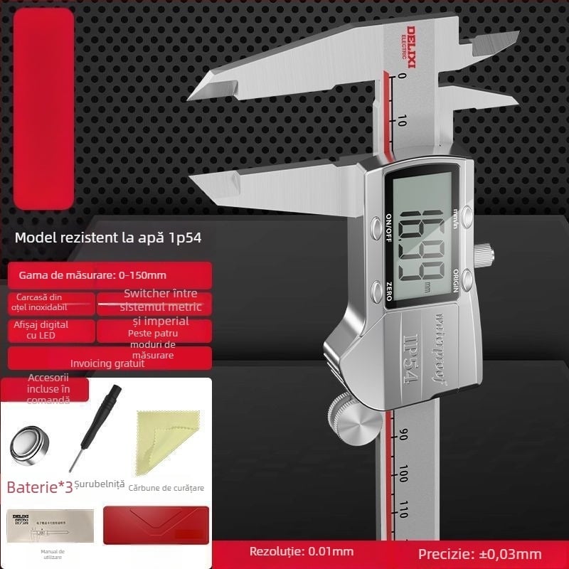 Caliper electronic Vernier cu afișaj digital – înaltă precizie, clasă industrială, pentru uz casnic