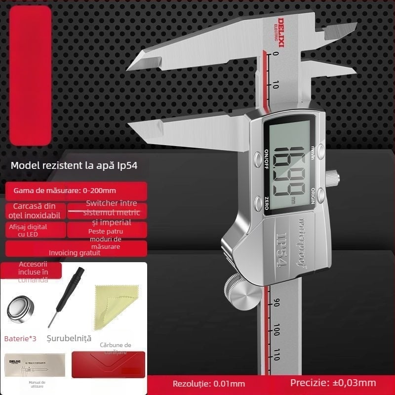 Caliper electronic Vernier cu afișaj digital – înaltă precizie, clasă industrială, pentru uz casnic