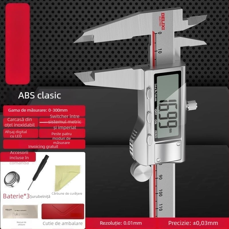 Caliper electronic Vernier cu afișaj digital – înaltă precizie, clasă industrială, pentru uz casnic