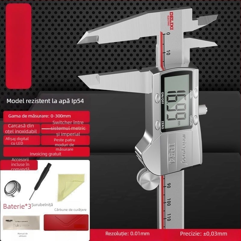 Caliper electronic Vernier cu afișaj digital – înaltă precizie, clasă industrială, pentru uz casnic