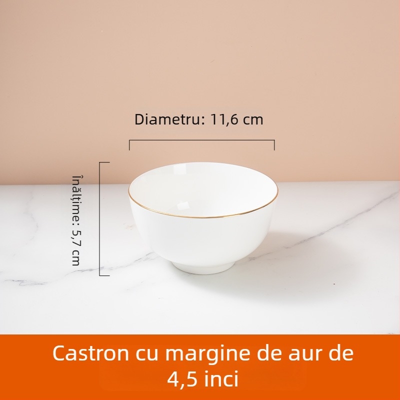 Set de boluri din porțelan cu os pentru hoteluri și restaurante — formă circulară, suprafață glazurată, personalizabil