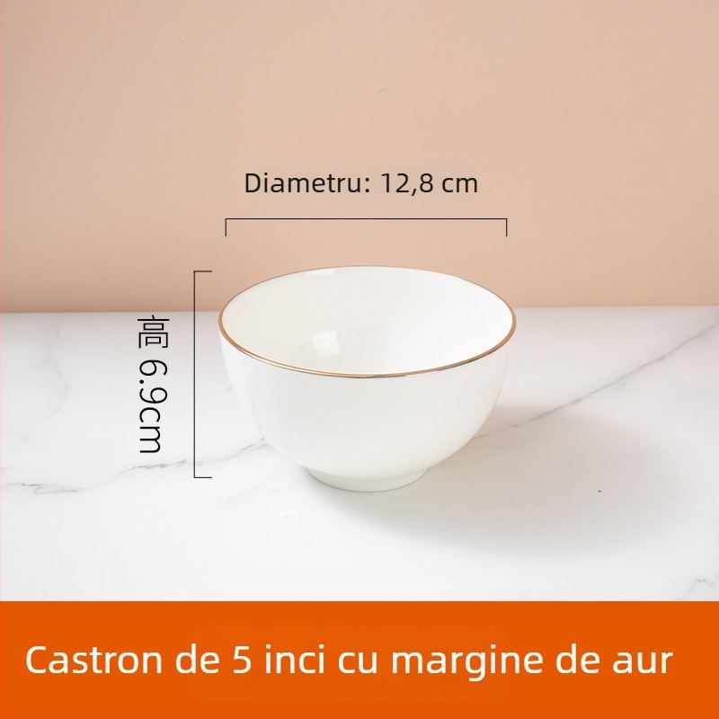 Set de boluri din porțelan cu os pentru hoteluri și restaurante — formă circulară, suprafață glazurată, personalizabil