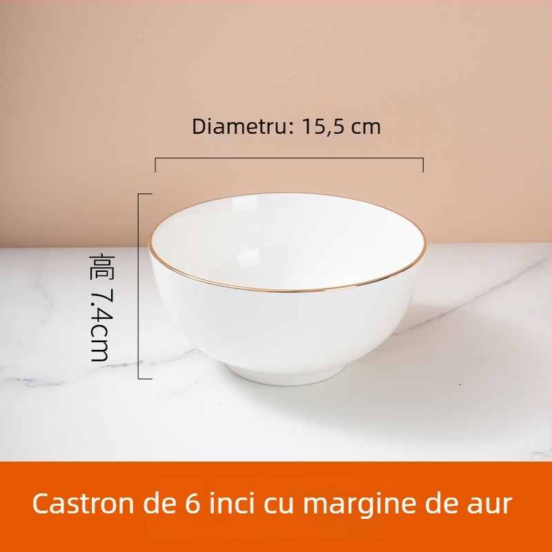 Set de boluri din porțelan cu os pentru hoteluri și restaurante — formă circulară, suprafață glazurată, personalizabil