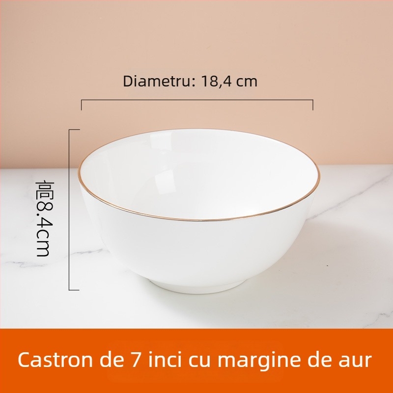 Set de boluri din porțelan cu os pentru hoteluri și restaurante — formă circulară, suprafață glazurată, personalizabil