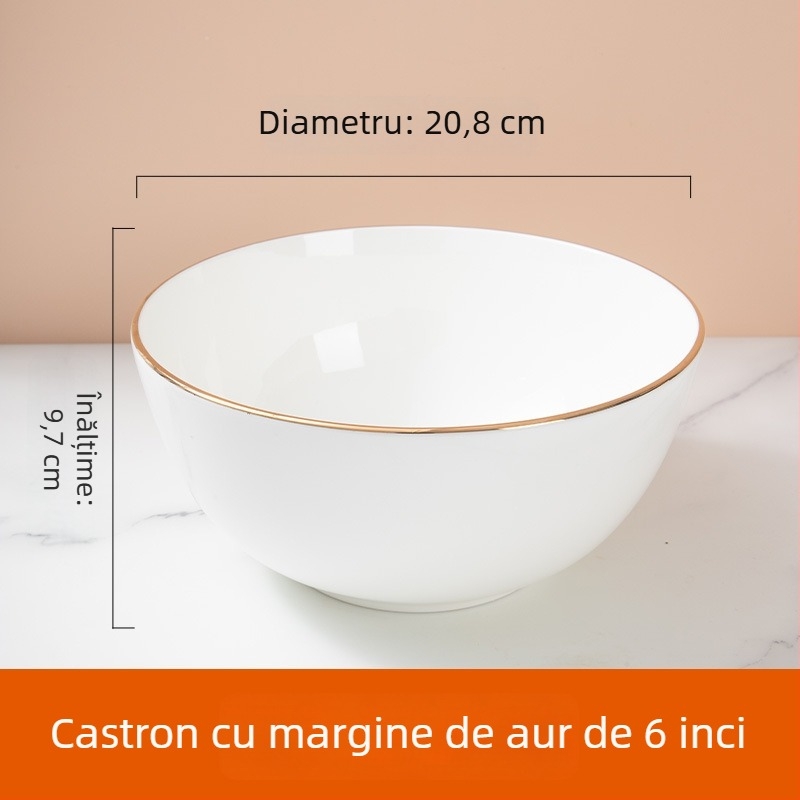 Set de boluri din porțelan cu os pentru hoteluri și restaurante — formă circulară, suprafață glazurată, personalizabil