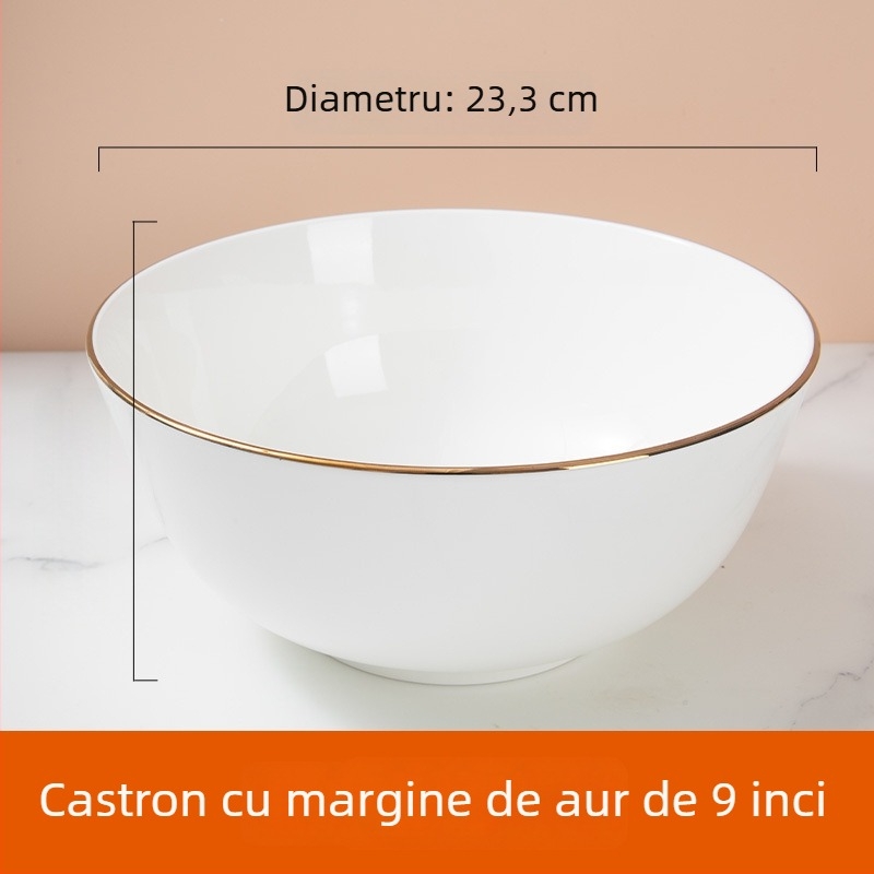 Set de boluri din porțelan cu os pentru hoteluri și restaurante — formă circulară, suprafață glazurată, personalizabil