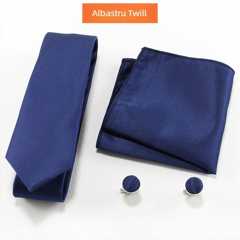 Set cravată și batistă pentru bărbați — țesătură Jacquard, poliester, unisex, stil lejer