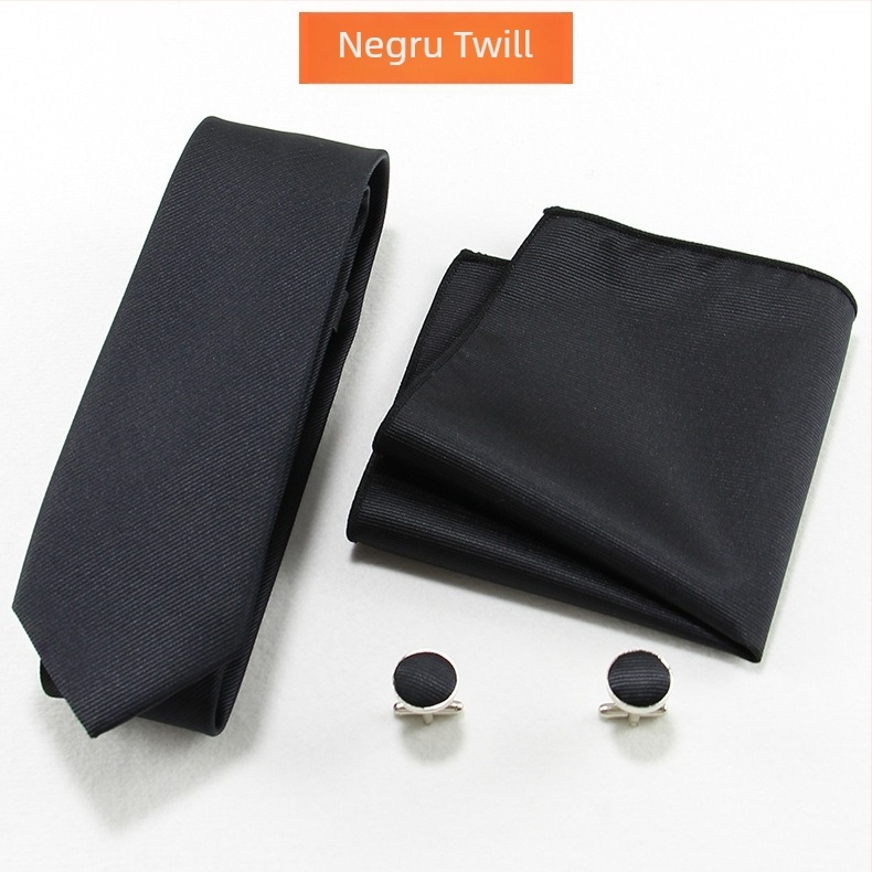 Set cravată și batistă pentru bărbați — țesătură Jacquard, poliester, unisex, stil lejer