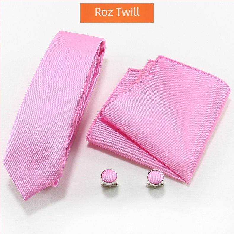 Set cravată și batistă pentru bărbați — țesătură Jacquard, poliester, unisex, stil lejer