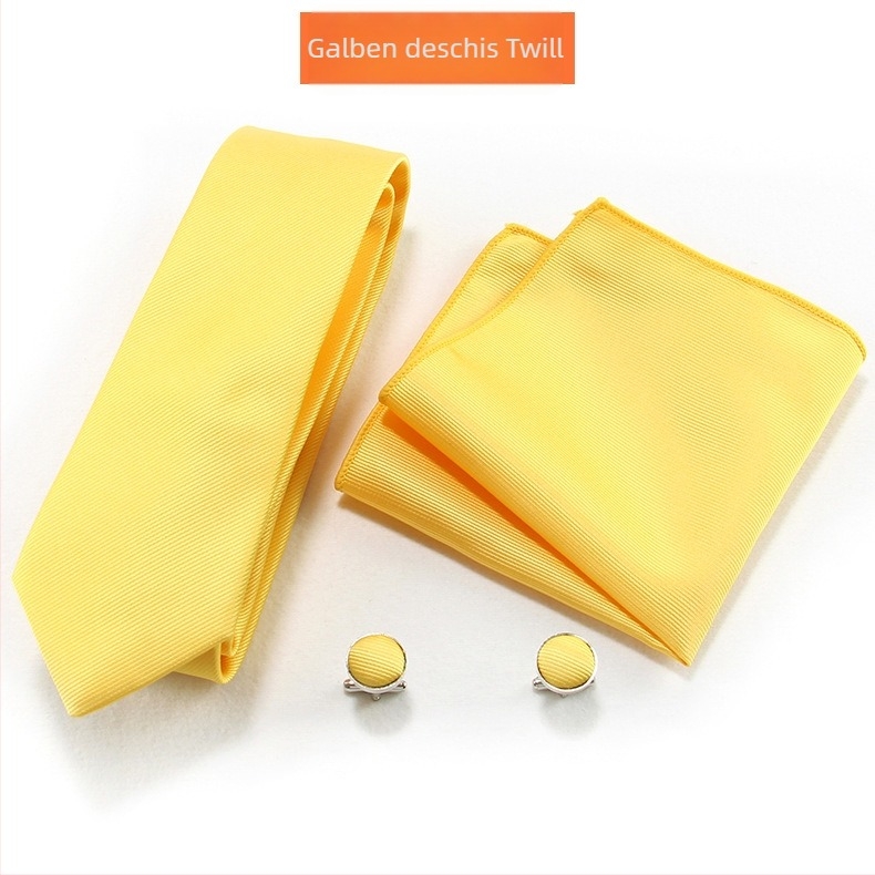 Set cravată și batistă pentru bărbați — țesătură Jacquard, poliester, unisex, stil lejer